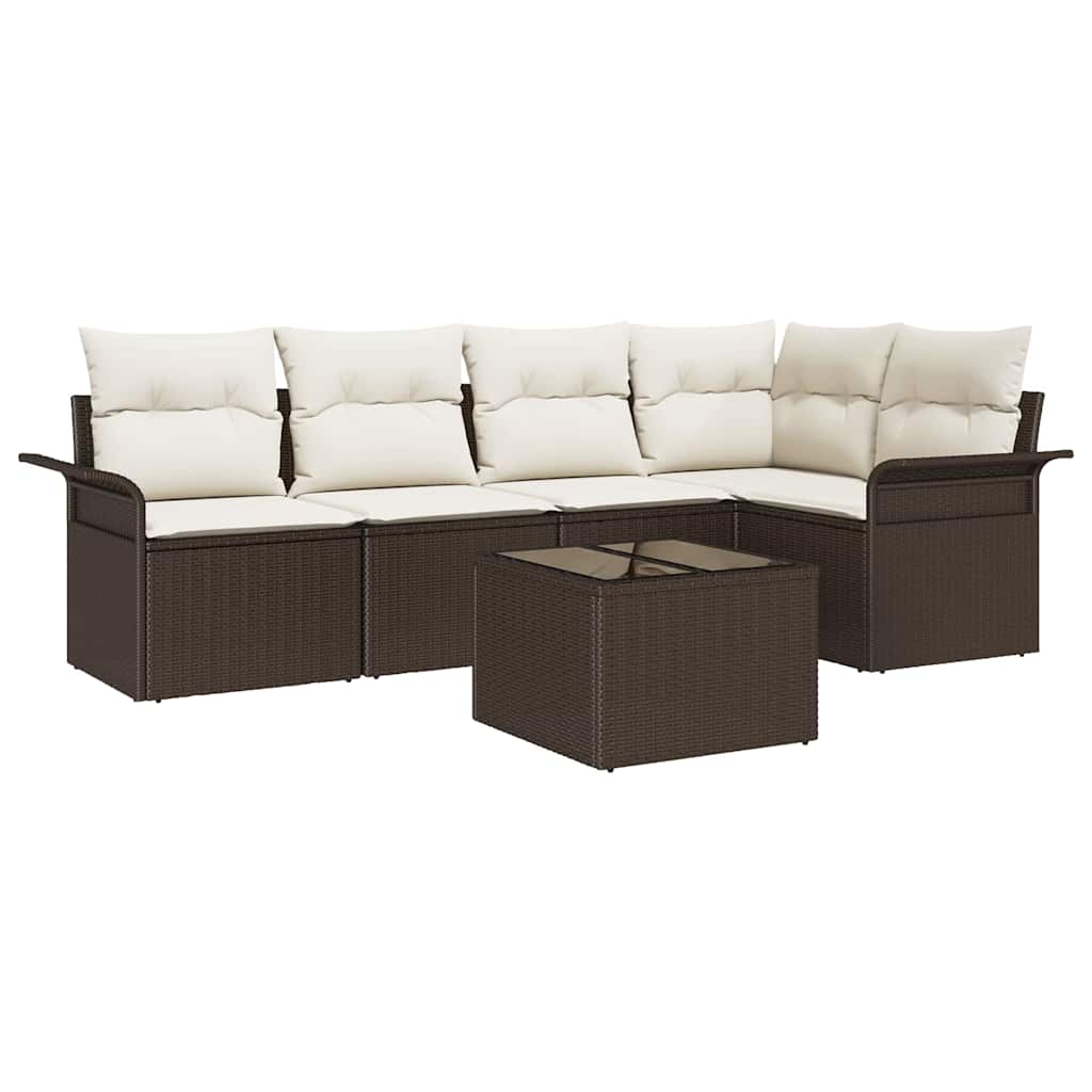 Set Divano da Giardino con cuscino 6 pcs polyrattan | homemem39