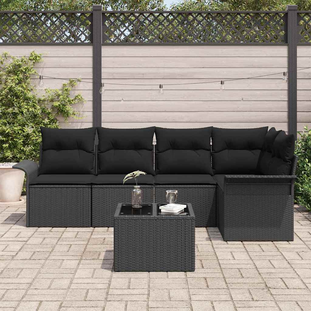 Set Divano da Giardino con cuscino 6 pcs polyrattan | homemem39