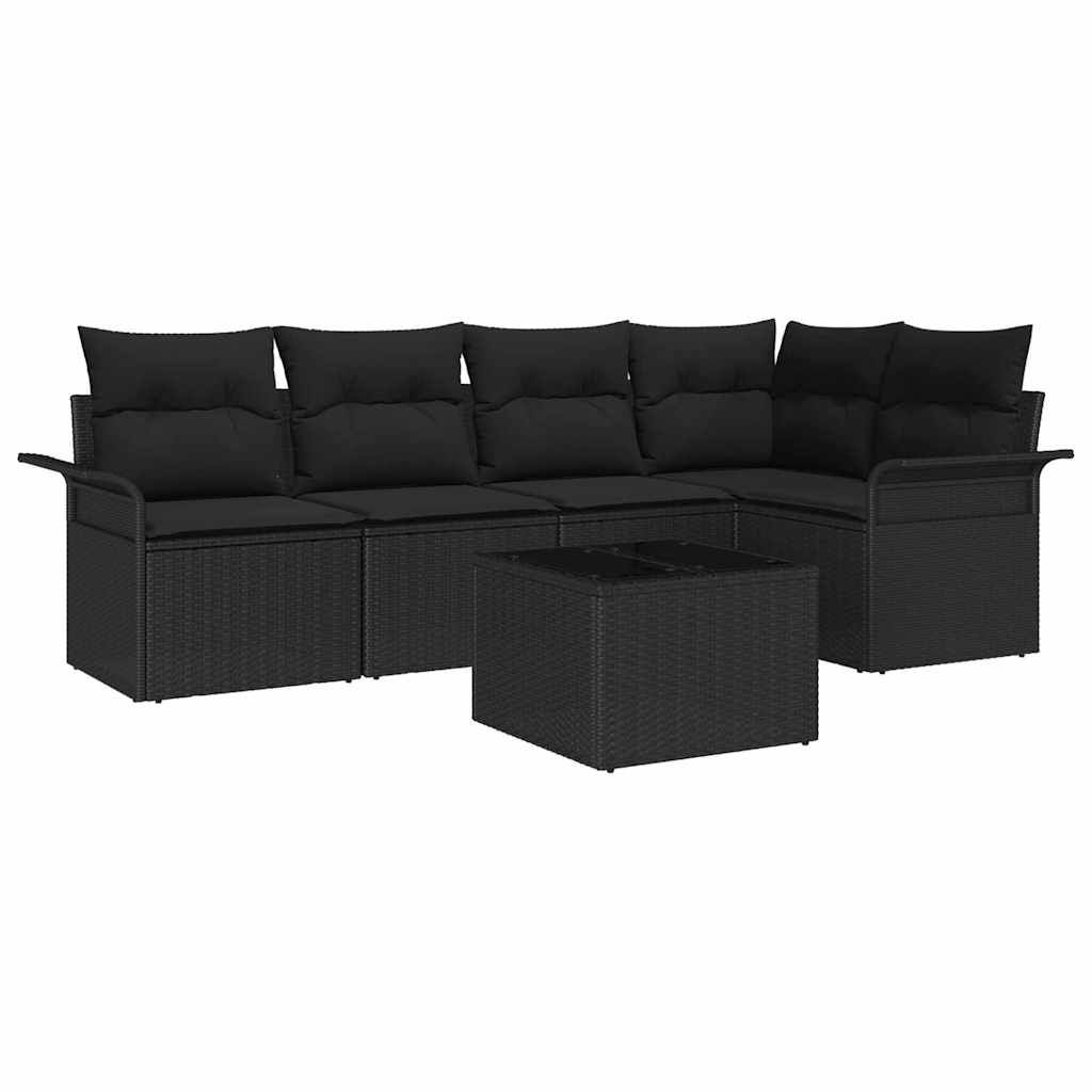 Set Divano da Giardino con cuscino 6 pcs polyrattan | homemem39