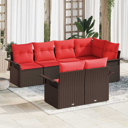 Set Divano da Giardino con cuscino 7 pcs Marrone polyrattan | homemem39