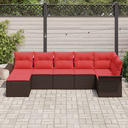 Set Divano da Giardino con cuscino Marrone polyrattan | homemem39