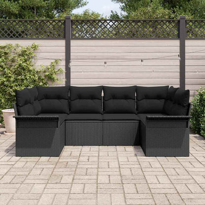 Set Divano da Giardino 6 pz Nero polyrattan | homemem39