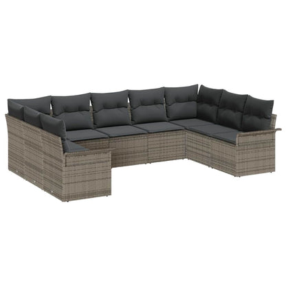 Set Divano da Giardino con cuscino Grigio polyrattan | homemem39