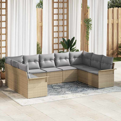 Set Divano da Giardino con cuscino Beige polyrattan | homemem39