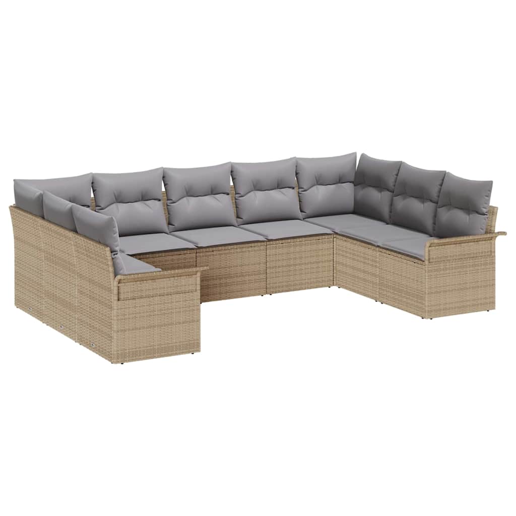 Set Divano da Giardino con cuscino Beige polyrattan | homemem39