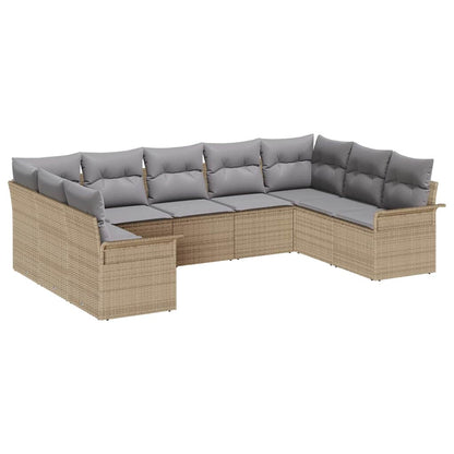 Set Divano da Giardino con cuscino Beige polyrattan | homemem39