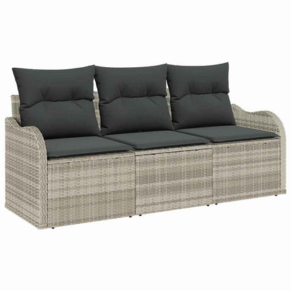 Set Divano da Giardino 3 pcs Grigio chiaro polyrattan | homemem39