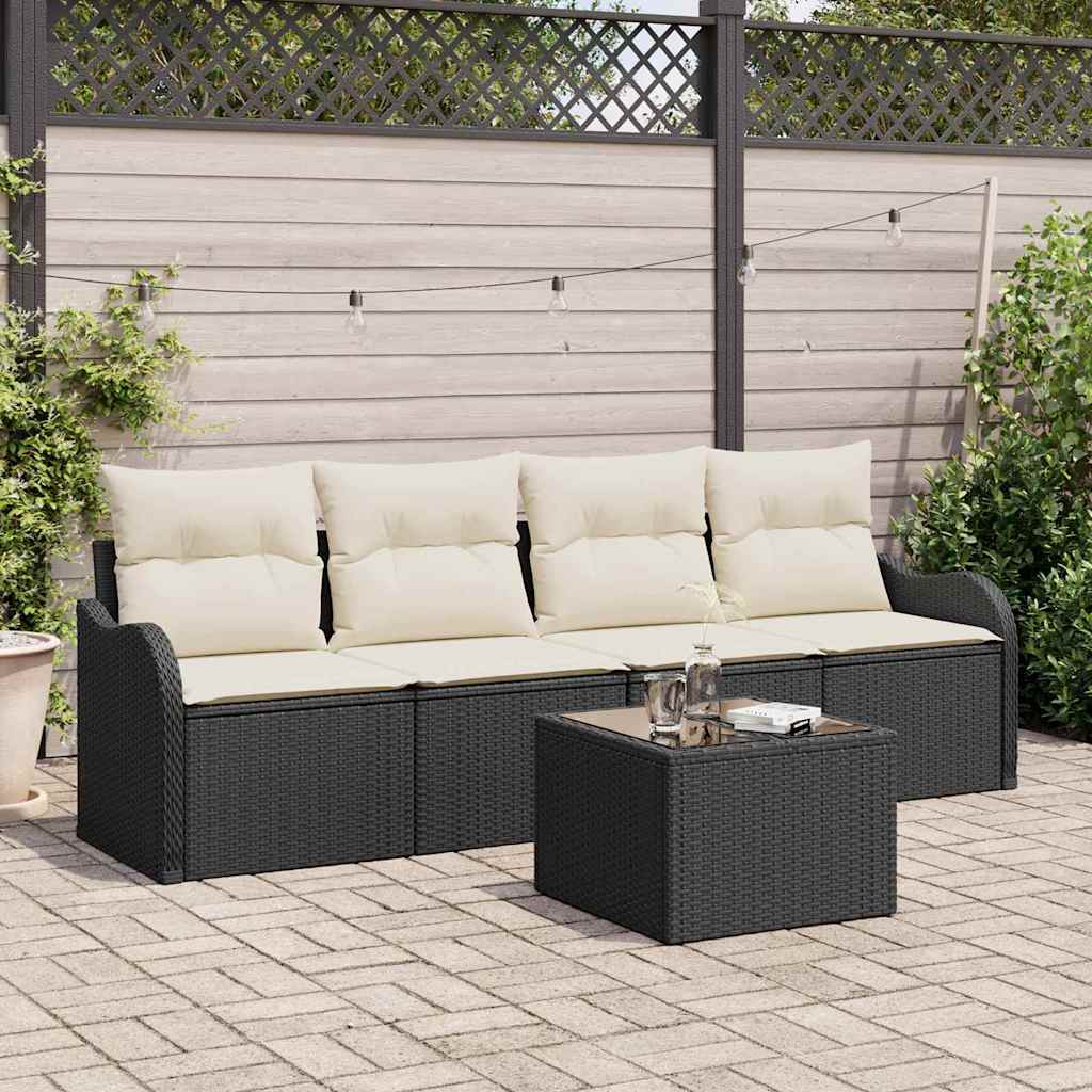 Set Divano da Giardino Nero polyrattan | homemem39