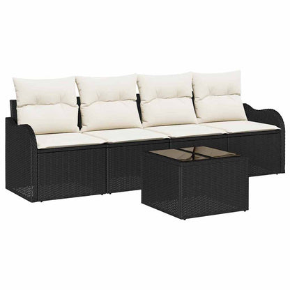 Set Divano da Giardino Nero polyrattan | homemem39