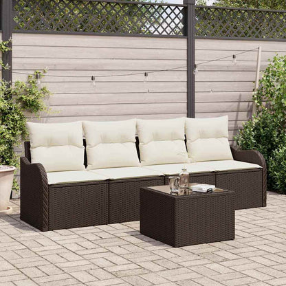 Set Divano da Giardino Marrone polyrattan | homemem39