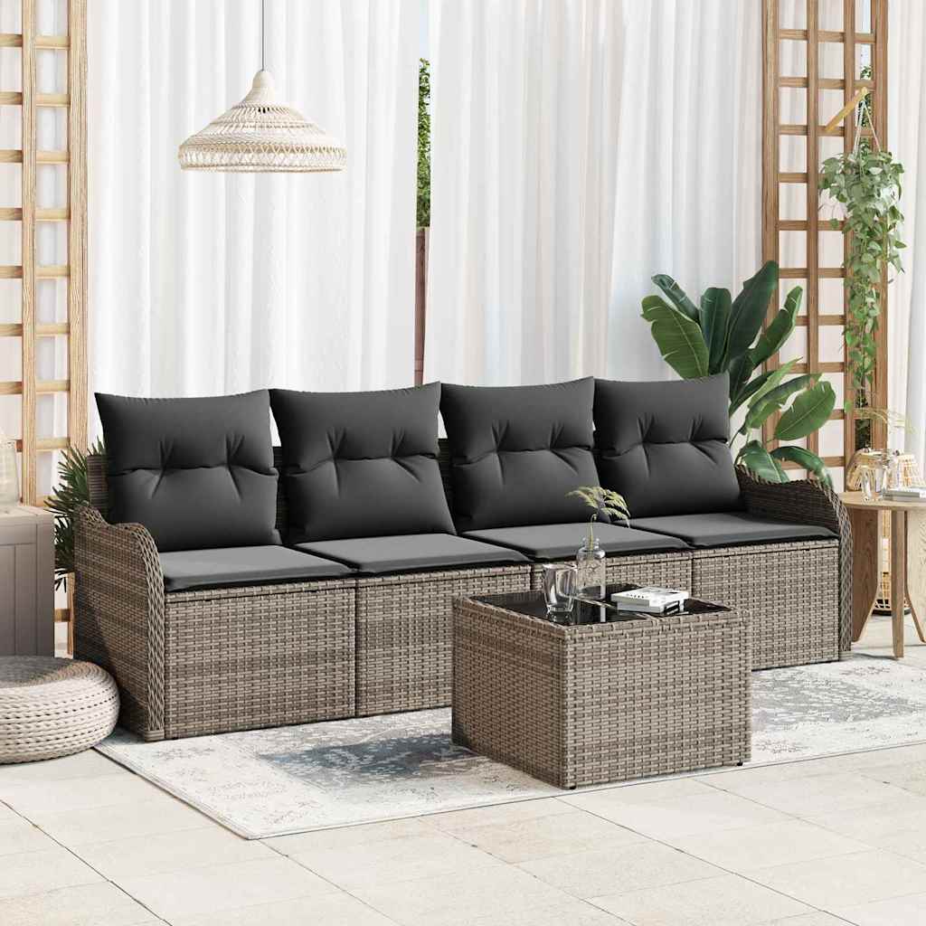 Set Divano da Giardino Grigio polyrattan | homemem39