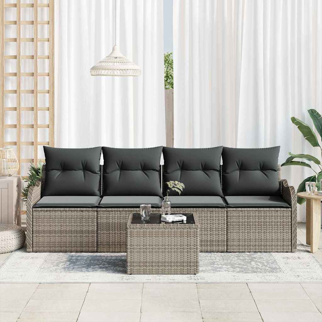 Set Divano da Giardino Grigio polyrattan | homemem39