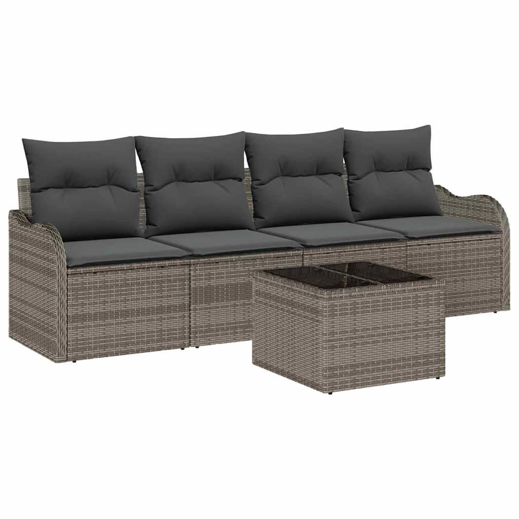 Set Divano da Giardino Grigio polyrattan | homemem39