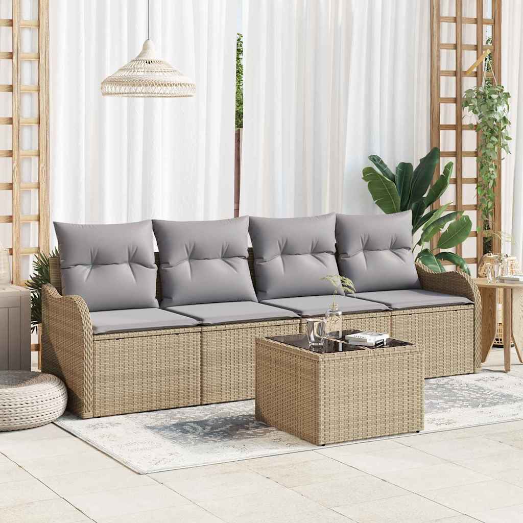 Set Divano da Giardino Beige polyrattan | homemem39