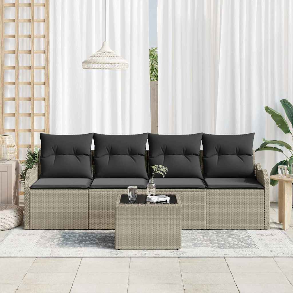 Set Divano da Giardino Grigio chiaro polyrattan | homemem39