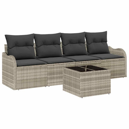 Set Divano da Giardino Grigio chiaro polyrattan | homemem39