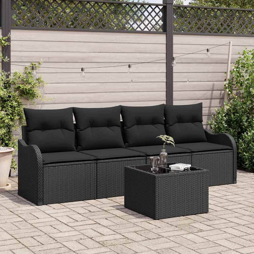 Set Divano da Giardino Nero polyrattan | homemem39
