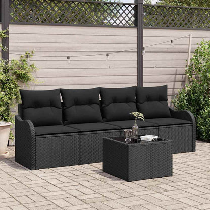 Set Divano da Giardino Nero polyrattan | homemem39