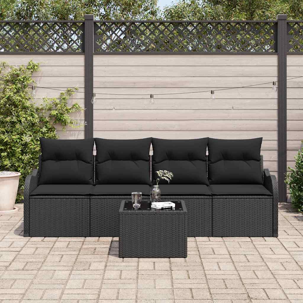 Set Divano da Giardino Nero polyrattan | homemem39