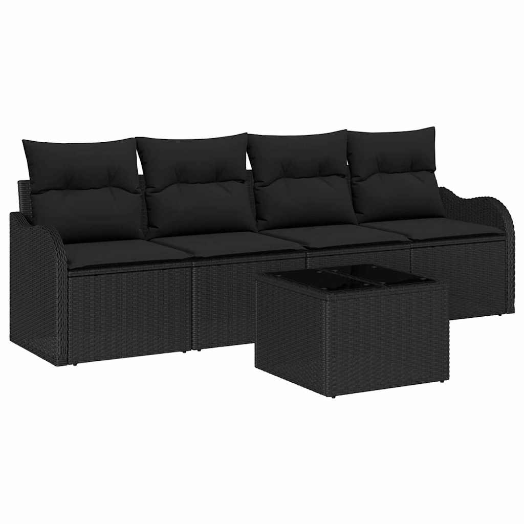 Set Divano da Giardino Nero polyrattan | homemem39