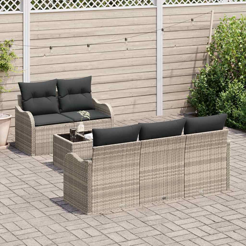 Set Divano da Giardino Grigio chiaro polyrattan | homemem39
