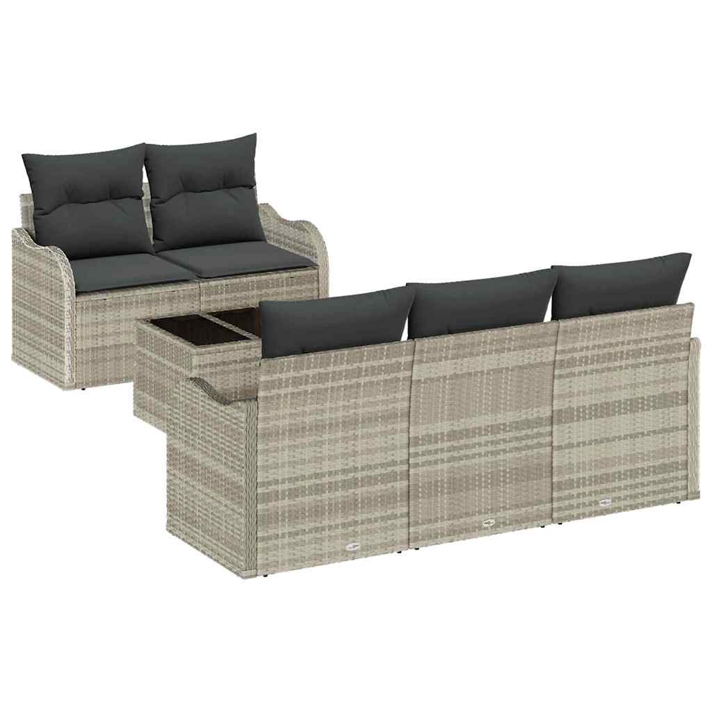 Set Divano da Giardino Grigio chiaro polyrattan | homemem39