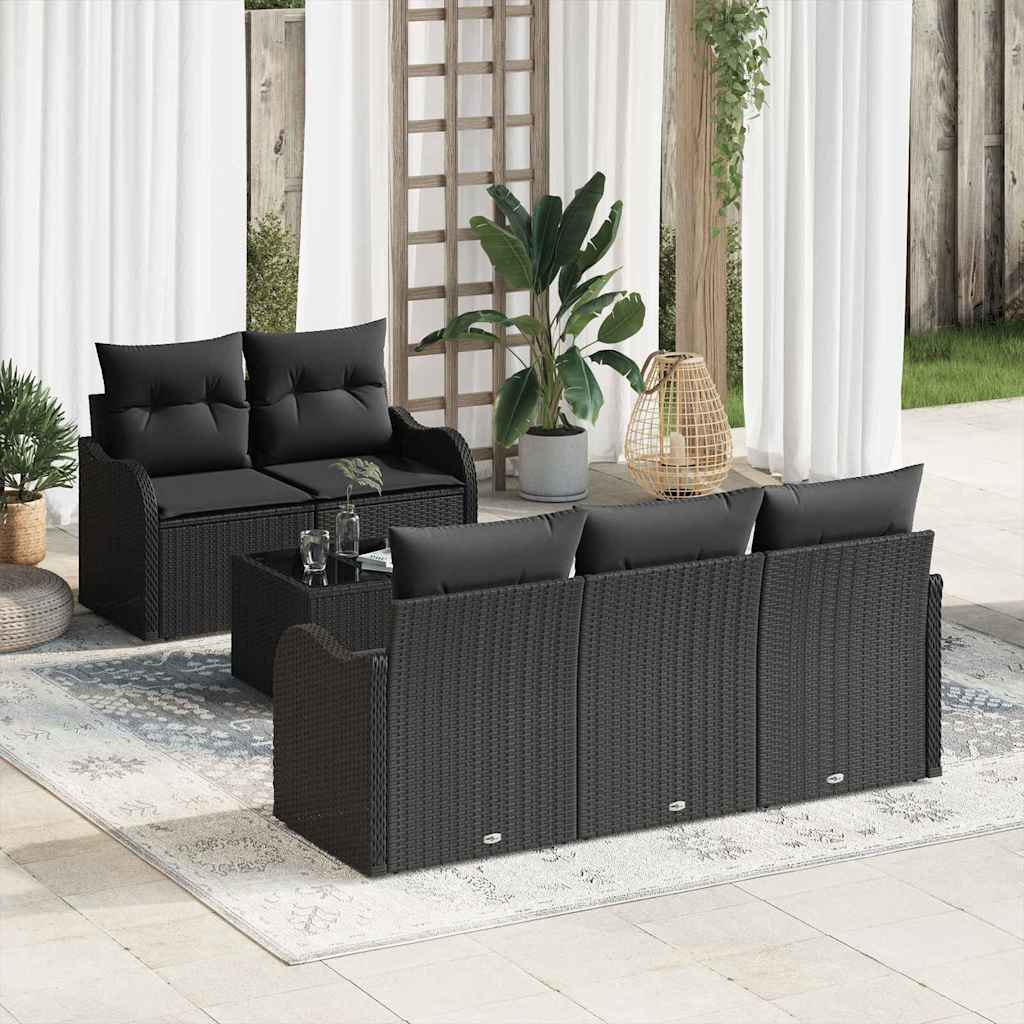 Set Divano da Giardino Nero polyrattan | homemem39