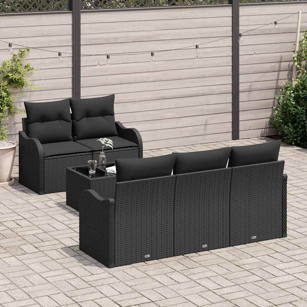 Set Divano da Giardino Nero polyrattan | homemem39