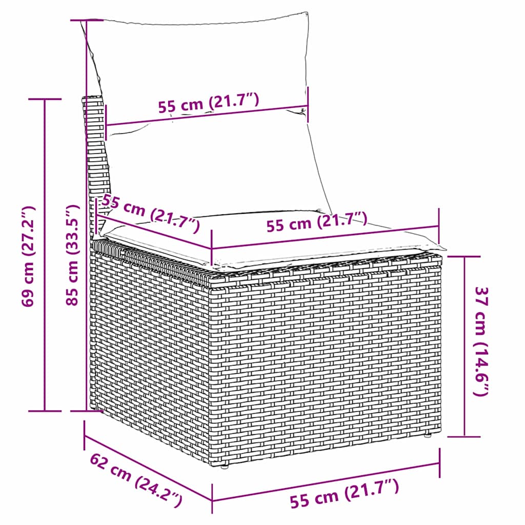 Set Divano da Giardino Nero polyrattan | homemem39