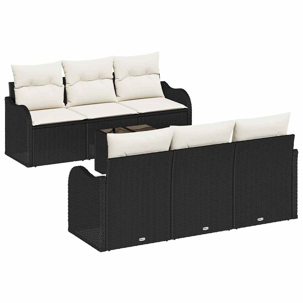 Set Divano da Giardino Nero 55 x 55 x 37 cm polyrattan | homemem39