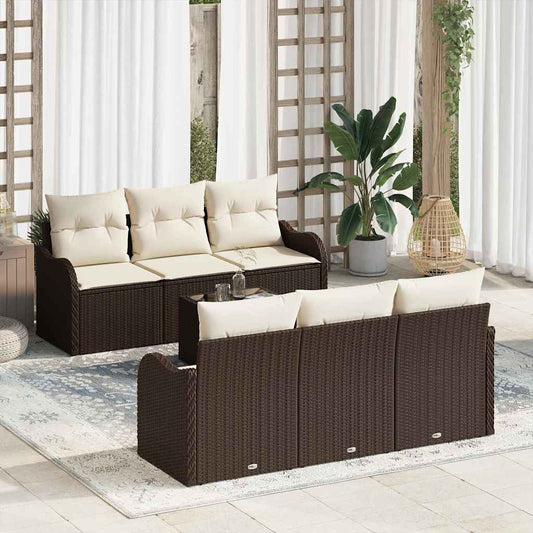 Set Divano da Giardino Marrone 55 x 55 x 37 cm polyrattan