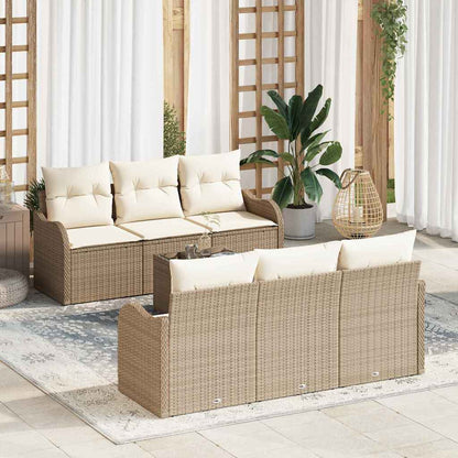Set Divano da Giardino Beige 55 x 55 x 37 cm polyrattan