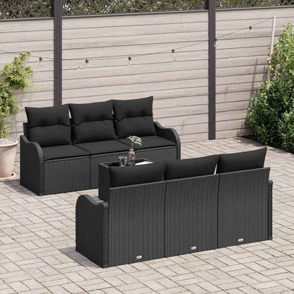 Set Divano da Giardino Nero 55 x 55 x 37 cm polyrattan