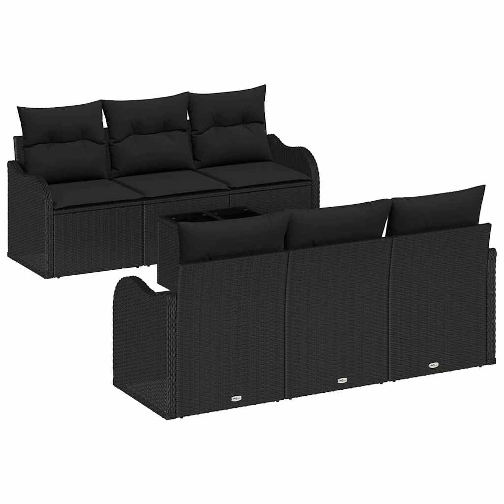 Set Divano da Giardino Nero 55 x 55 x 37 cm polyrattan | homemem39