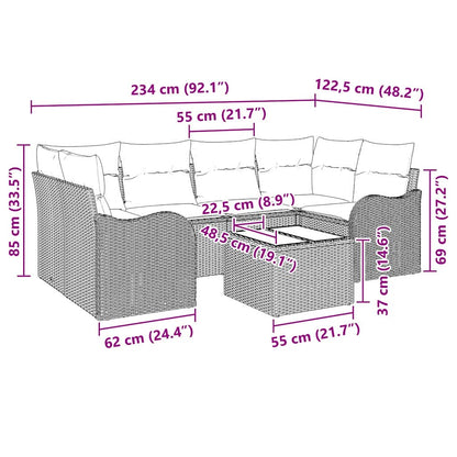 Set Divano da Giardino Nero 55 x 55 x 37 cm polyrattan | homemem39