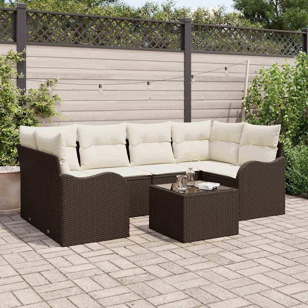 Set Divano da Giardino Marrone 55 x 55 x 37 cm polyrattan