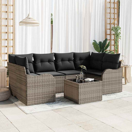 Set Divano da Giardino Grigio 55 x 55 x 37 cm polyrattan