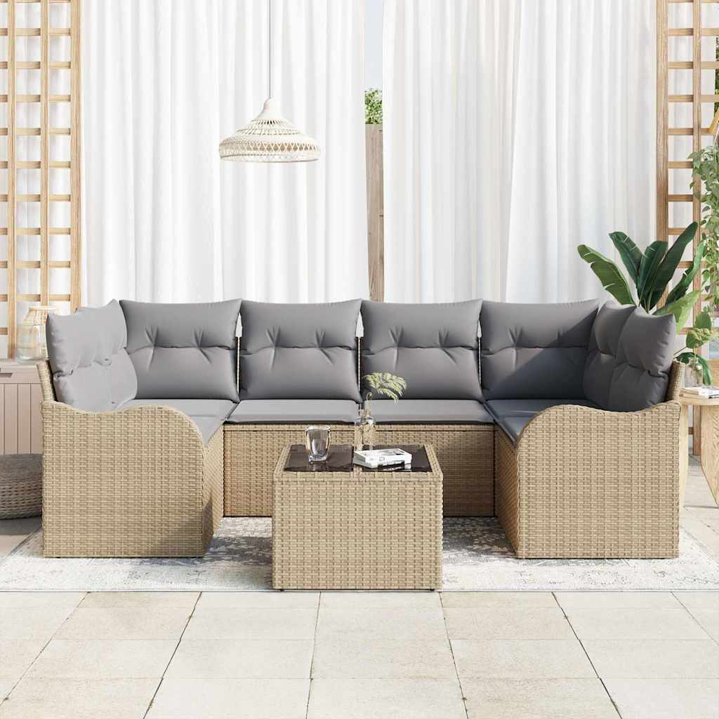 Set Divano da Giardino Beige 55 x 55 x 37 cm polyrattan | homemem39