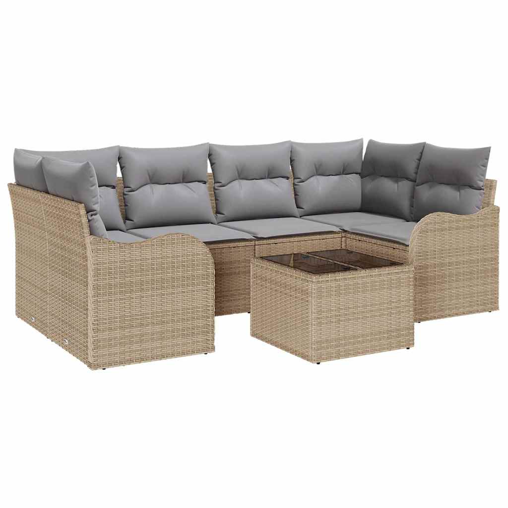 Set Divano da Giardino Beige 55 x 55 x 37 cm polyrattan | homemem39