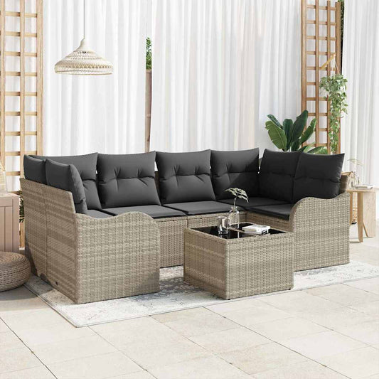 Set Divano da Giardino Grigio chiaro 55 x 55 x 37 cm polyrattan