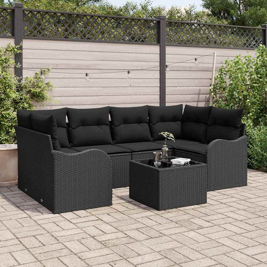 Set Divano da Giardino Nero 55 x 55 x 37 cm polyrattan | homemem39