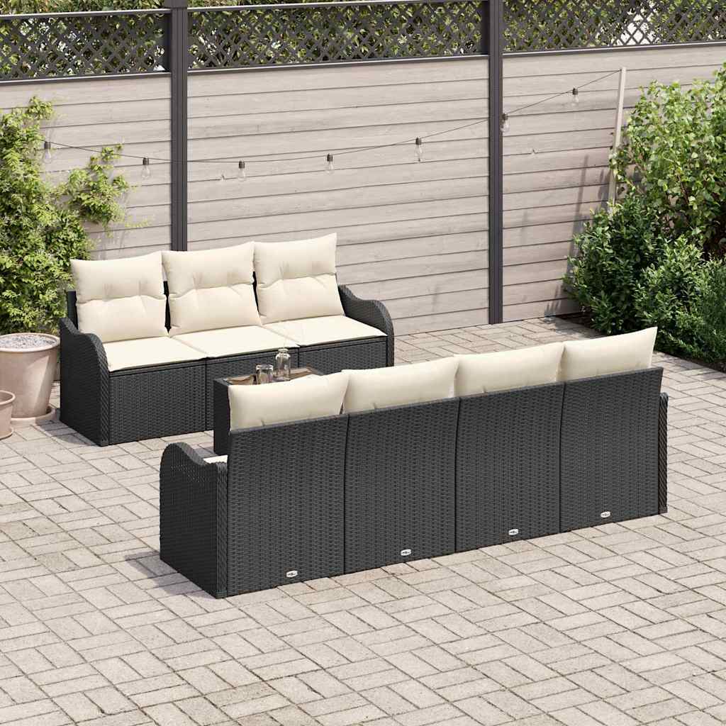 Set Divano da Giardino Nero 55 x 55 x 37 cm polyrattan | homemem39