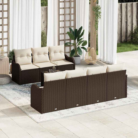 Set Divano da Giardino Marrone 55 x 55 x 37 cm polyrattan
