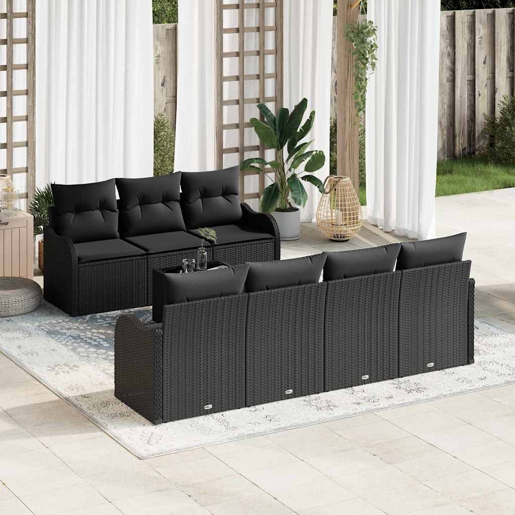 Set Divano da Giardino Nero 55 x 55 x 37 cm polyrattan | homemem39
