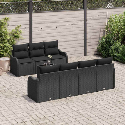 Set Divano da Giardino Nero 55 x 55 x 37 cm polyrattan | homemem39