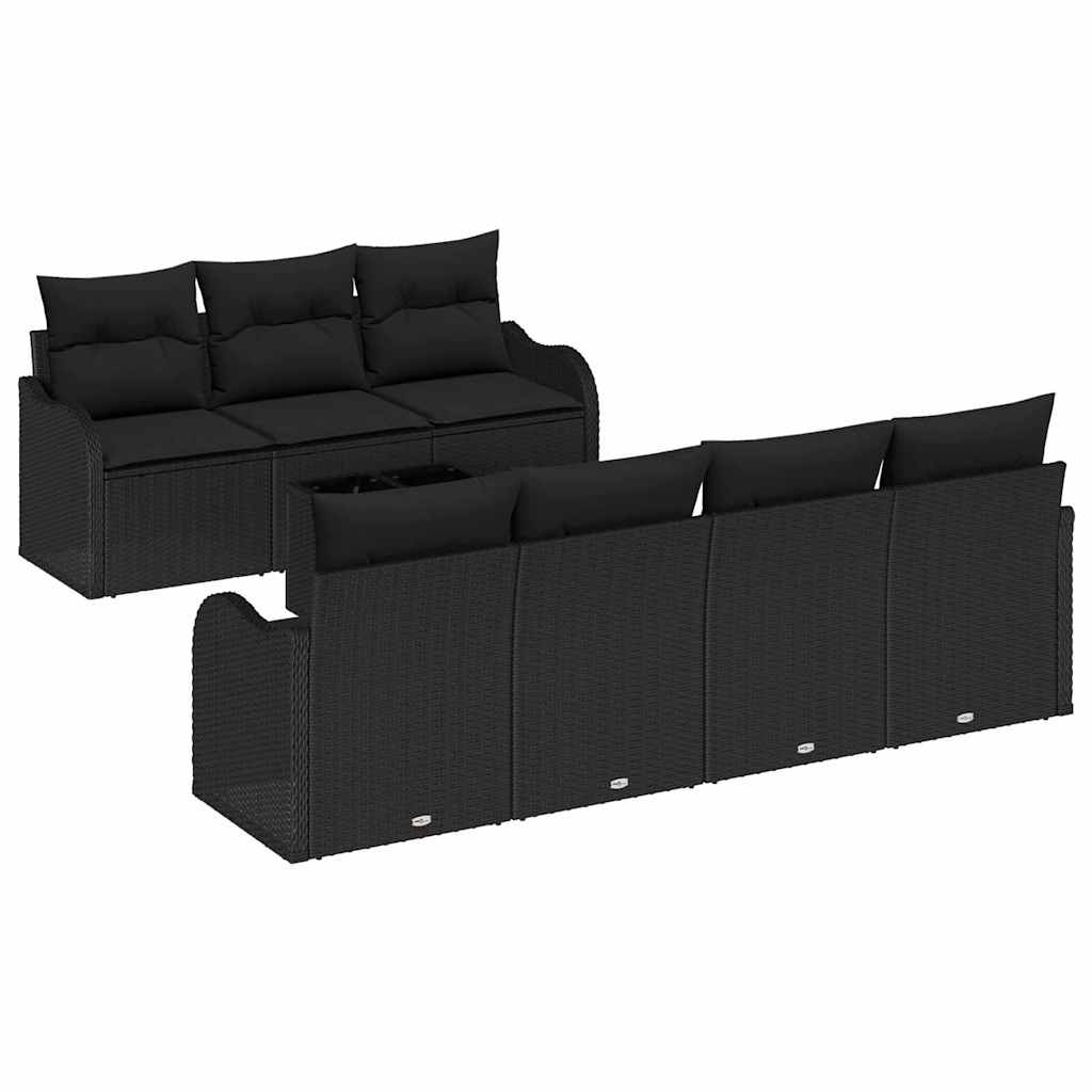 Set Divano da Giardino Nero 55 x 55 x 37 cm polyrattan | homemem39