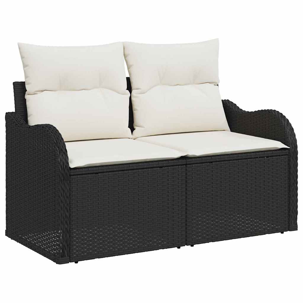 Set Divano da Giardino 8 pz 7-Numero di posti Nero polyrattan | homemem39