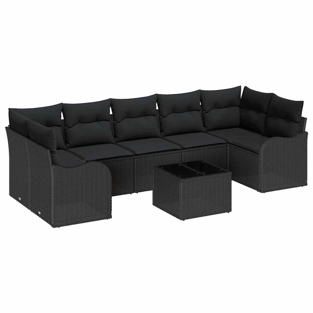 Set Divano da Giardino Nero 55 x 55 x 37 cm polyrattan | homemem39