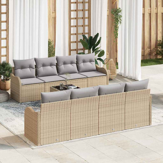 Set Divano da Giardino Beige 55 x 55 x 37 cm polyrattan