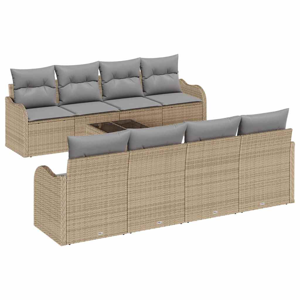 Set Divano da Giardino Beige 55 x 55 x 37 cm polyrattan - homemem39